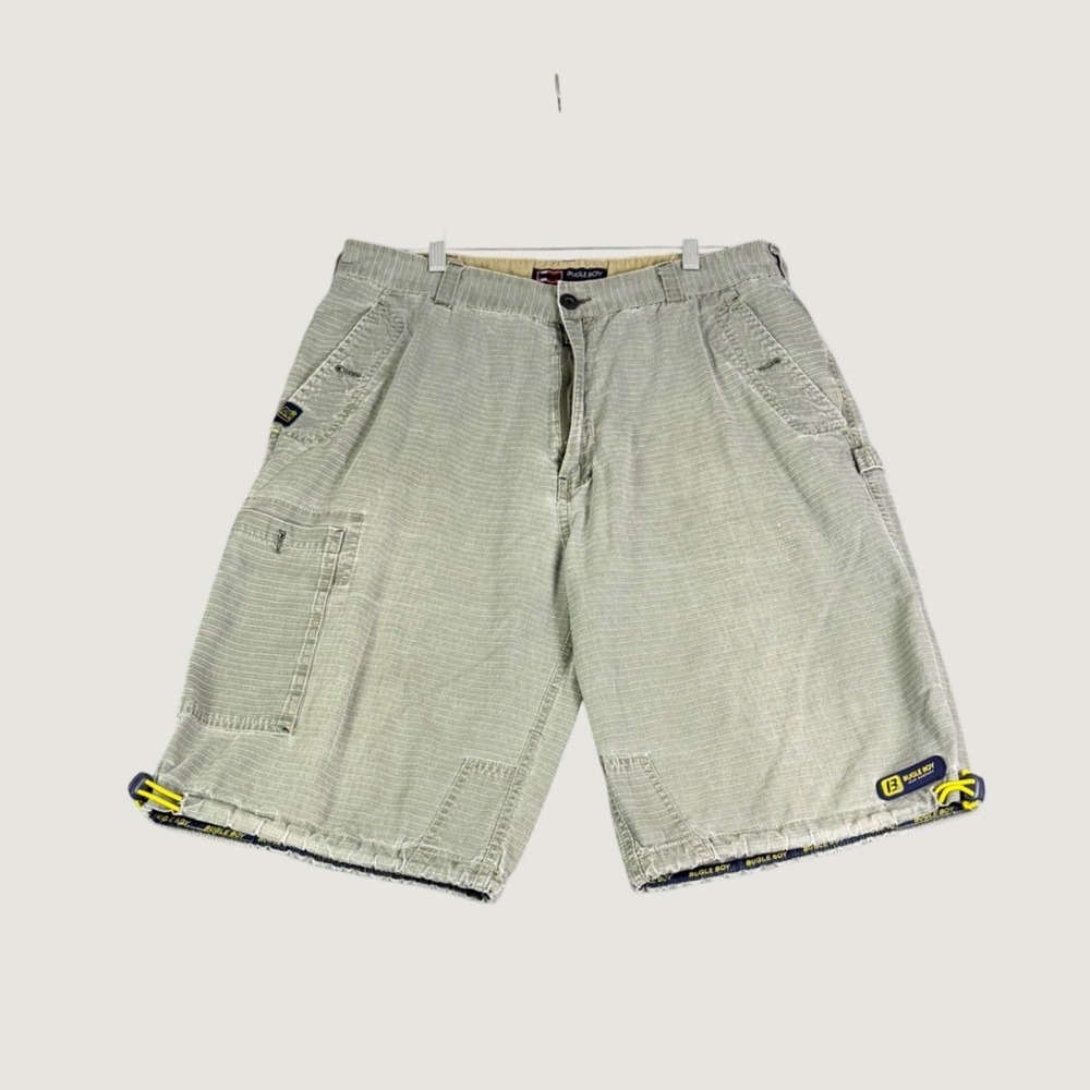 Bugle Boy Jean Company Mens 36 Cargo Shorts Ripstop Drab Green Vintage Utility